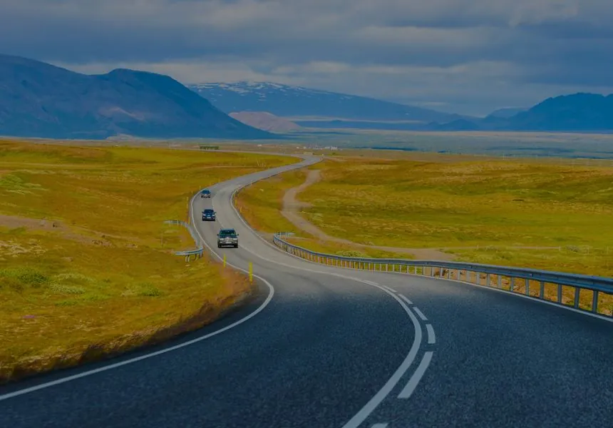 Open road on a trip up-country