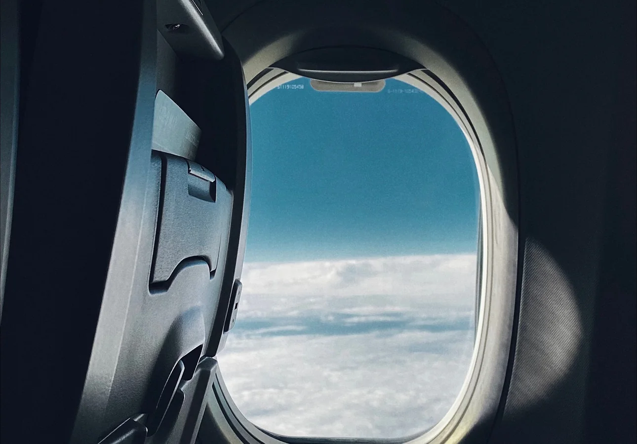 View of clouds from an aircraft window